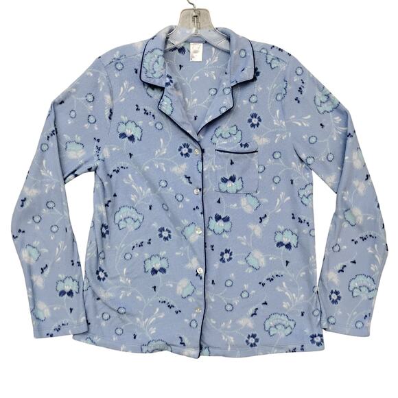 Adonna Sleepwear Pajama Set Size Medium Light Blue Long Sleeve - Picture 2 of 9